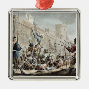 Attack on Boulogne-Sur-Mer, engraved by Jean Bapti Metal Tree Decoration