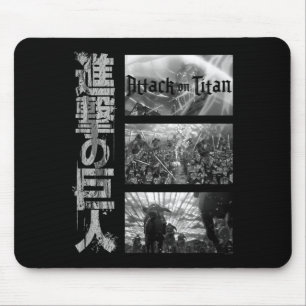 Attack on Titan Season 3 Three Scenes with Kanji Mouse Pad