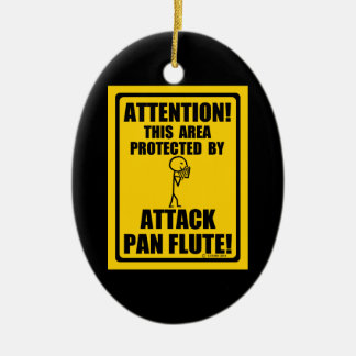 Attack Pan Flute Ceramic Ornament
