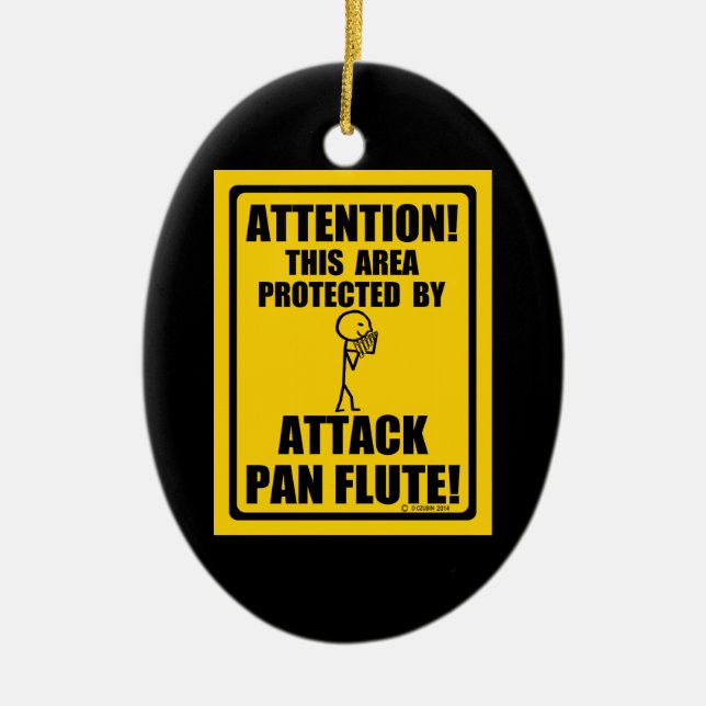 Attack Pan Flute Ceramic Ornament (Front)