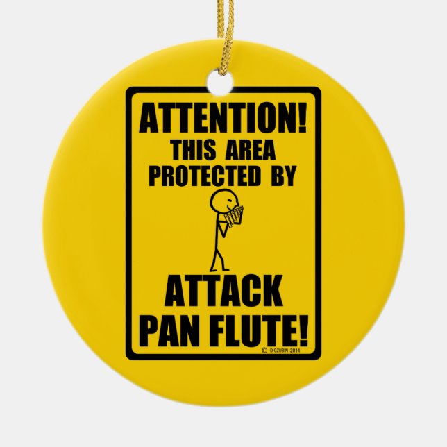 Attack Pan Flute Ceramic Ornament (Front)