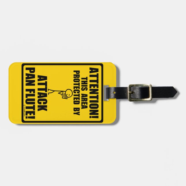 Attack Pan Flute Luggage Tag (Front Horizontal)