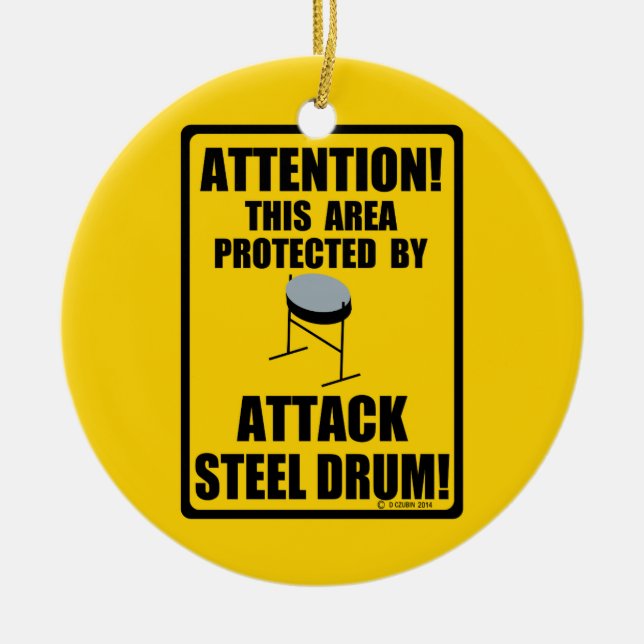 Attack Steel Drum Ceramic Ornament (Front)