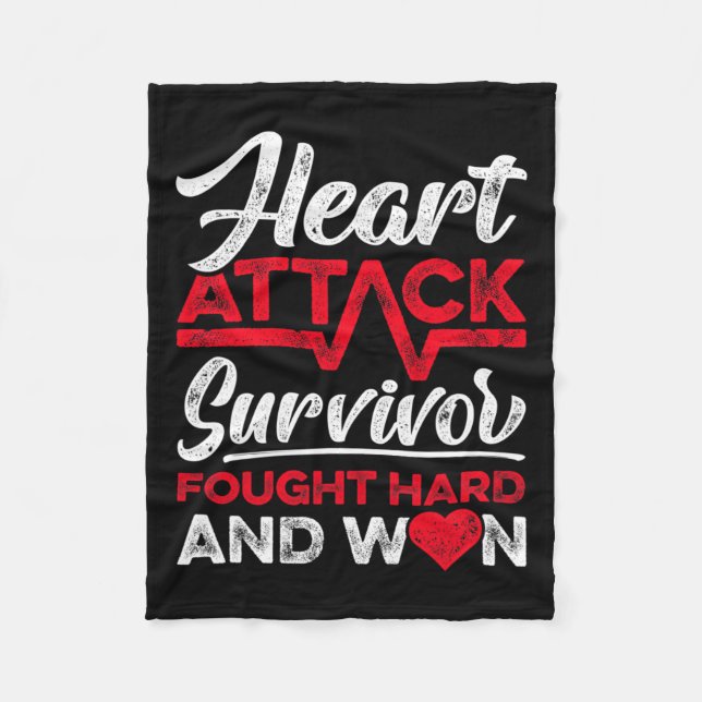 Attack Survivor Faught Hard And Won Red Ribbon  Fleece Blanket (Front)