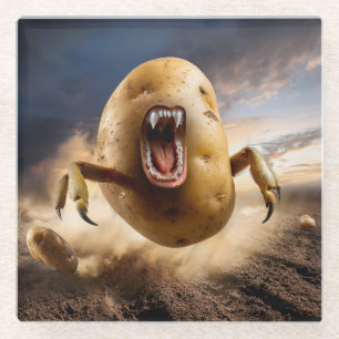 Attack Tater On The Move Glass Coaster