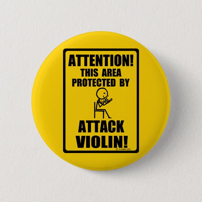 Attack Violin 6 Cm Round Badge (Front)