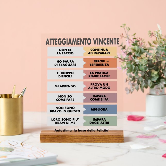 Atteggiamento Vincente Acrylic Sign (Wedding)