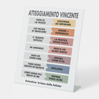 Atteggiamento Vincente Pedestal Sign