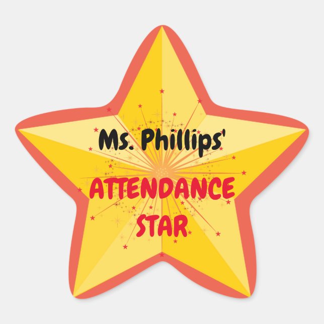 Attendance Star Stickers (Front)