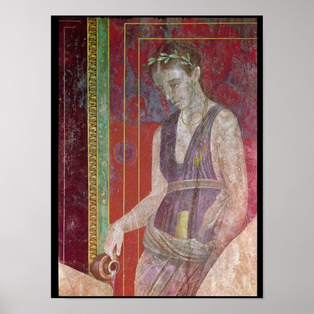 Attendant Pouring Liquid from a Jug Poster (Front)