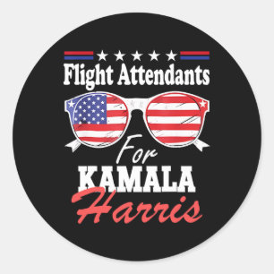 Attendants For Kamala Harris 2024 For President Classic Round Sticker