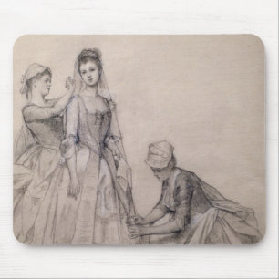 Attending to the Bride Mouse Pad