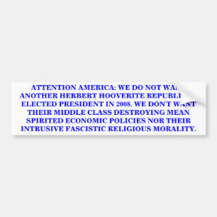 ATTENTION AMERICA BUMPER STICKER