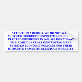 ATTENTION AMERICA BUMPER STICKER