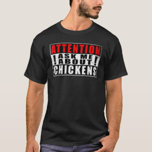 Attention Ask Me About Chickens Quotes Vintage T-Shirt