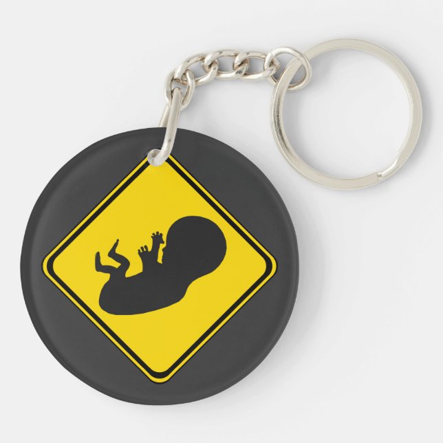 Attention: Baby Ahead! Key Ring (Back)