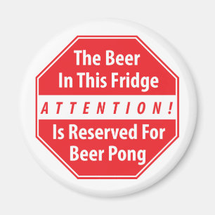 Attention! Beer Pong Magnet