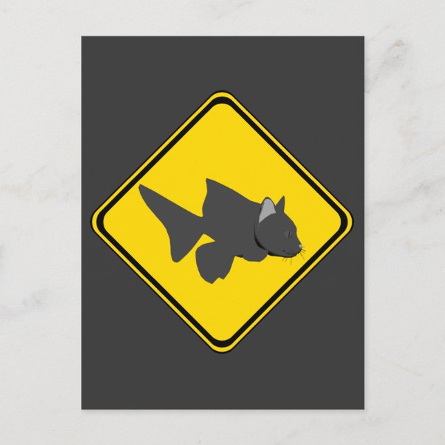 Attention: Catfish Crossing! Postcard (Front)