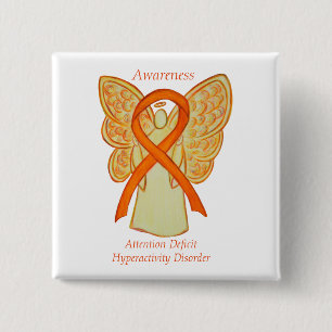 Attention Deficit Hyperactivity Disorder (ADHD)Pin 15 Cm Square Badge