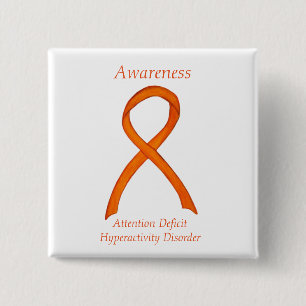 Attention Deficit Hyperactivity Disorder (ADHD)Pin 15 Cm Square Badge