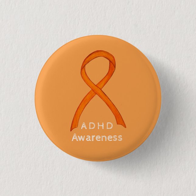 Attention Deficit Hyperactivity Disorder (ADHD)Pin 3 Cm Round Badge (Front)