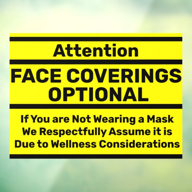 Attention Face Coverings Required - Medical Exempt (Sheet 3)