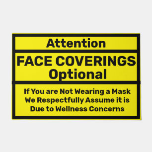 Attention Face Coverings Required - Medical Exempt Doormat