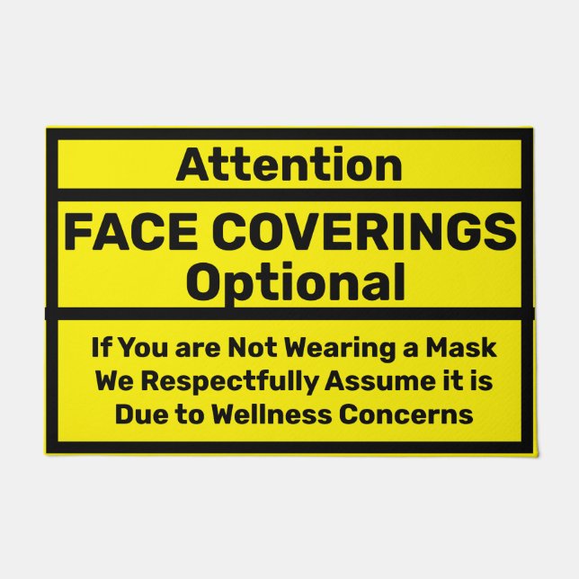 Attention Face Coverings Required - Medical Exempt Doormat (Front)