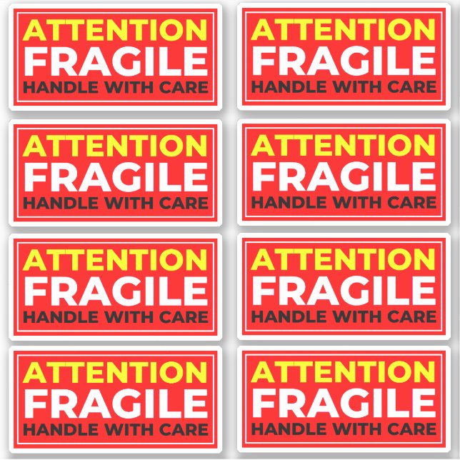 Attention Fragile Stickers (Handle with Care) (Front)