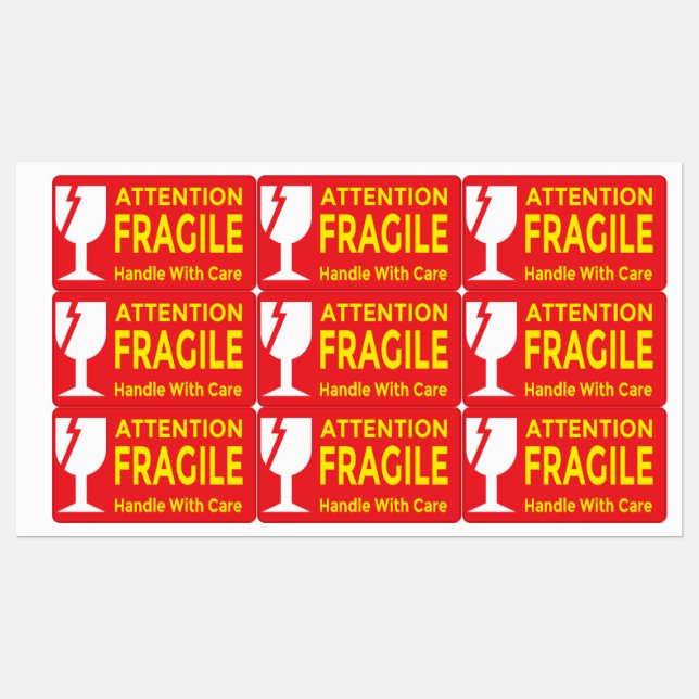 Attention Fragile Stickers – Handle With Care Ship (Sheet)