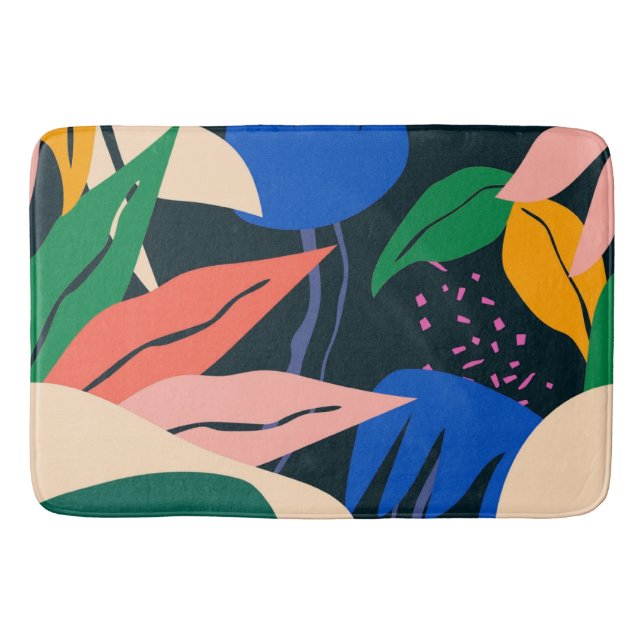 Attention Getter tropical pattern Bath Mat (Front)