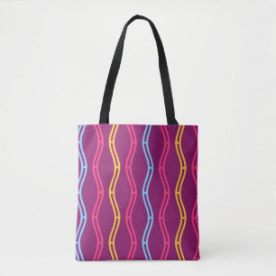 Attention Grabber Pink Blue Gold Waves Purple Tote Bag