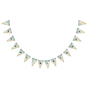 Attention Intergalactic Plain Birthday Bunting