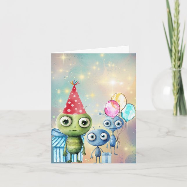 Attention Intergalactic Plain Thank You Card (Front)