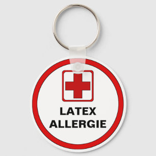 Attention - latex allergy key ring