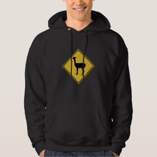 Attention Llamas, Traffic Sign, Argentina Hoodie