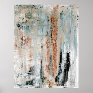 'Attention' Neutral Abstract Art Poster Print