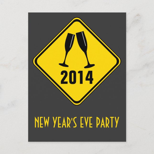 Attention: Party Ahead! Invitation Postcard (Front)