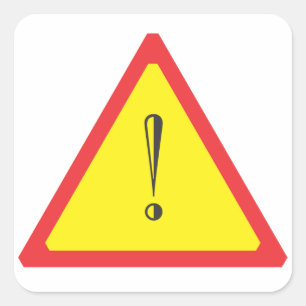 Attention Sign Square Sticker