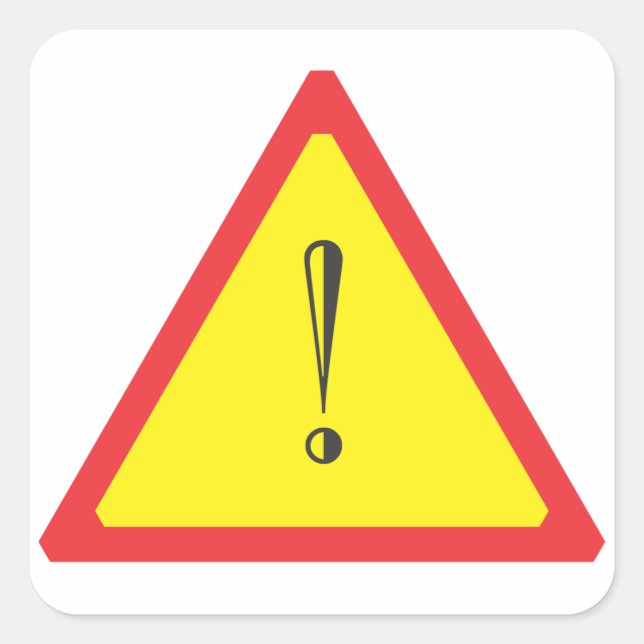 Attention Sign Square Sticker (Front)