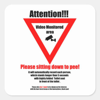 Attention, sitting down to pee Sticker