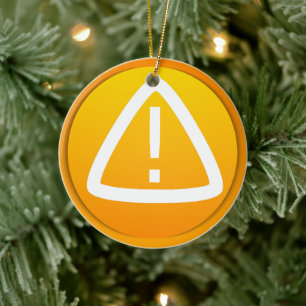 Attention Symbol Photo Christmas Ceramic Ornament
