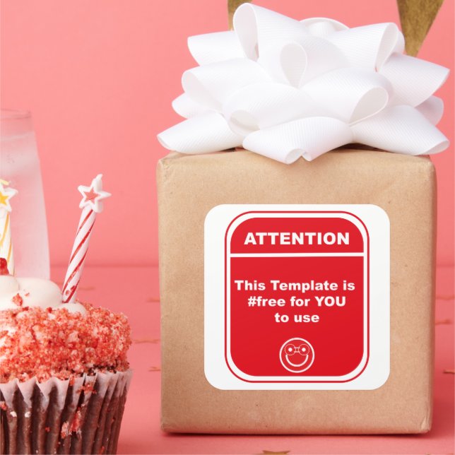 Attention This Template is #free to use Cutomize Square Sticker (Party)