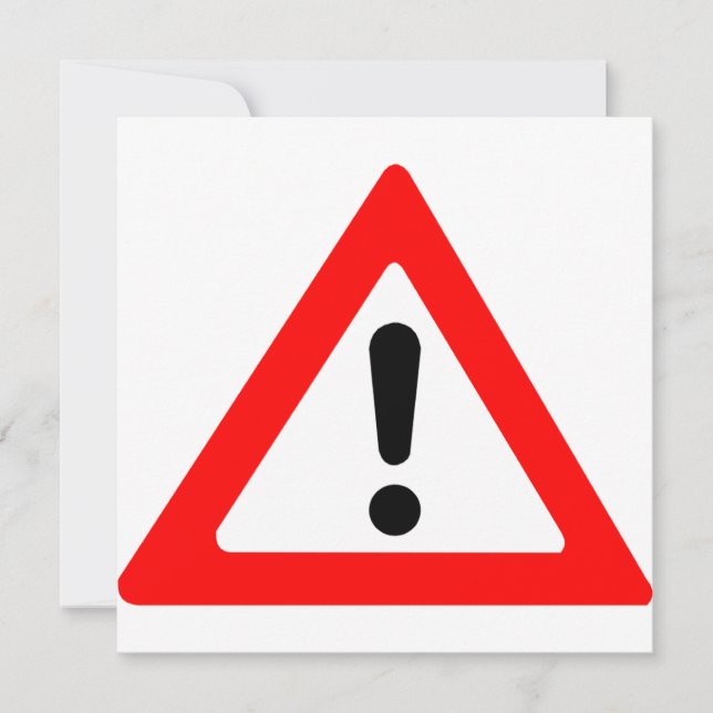 Attention Triangle Symbol Invitation (Front)