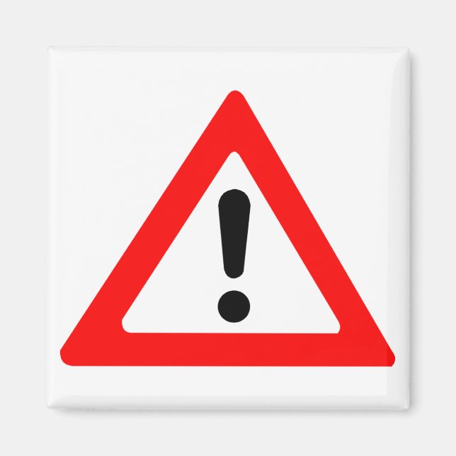 Attention Triangle Symbol Magnet (Front)