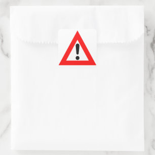 Attention Triangle Symbol Square Sticker