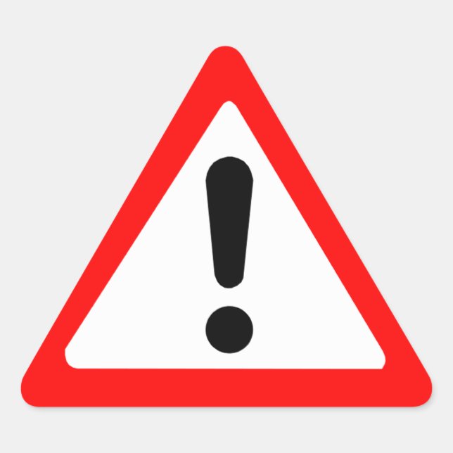 Attention Triangle Symbol Triangle Sticker (Front)