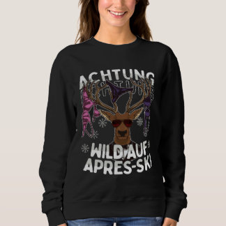 Attention Wild Auf Apres Ski  Tear Off Deer Ski Gr Sweatshirt