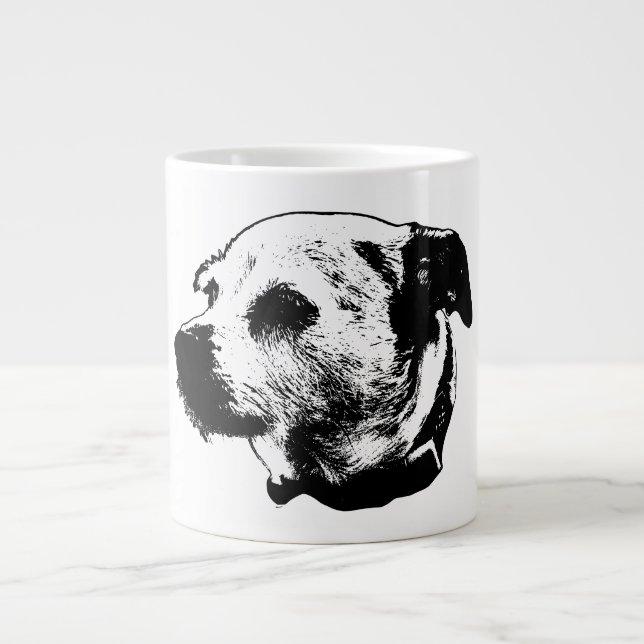 Attentive Gaze Terrier Mix Coffee Mug (Front)