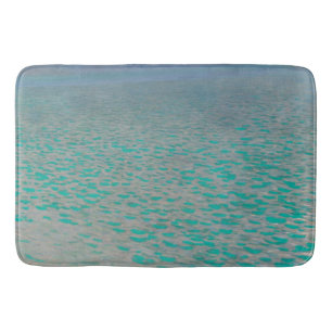 Attersee, Coastal Landscape Painting, Gustav Klimt Bath Mat